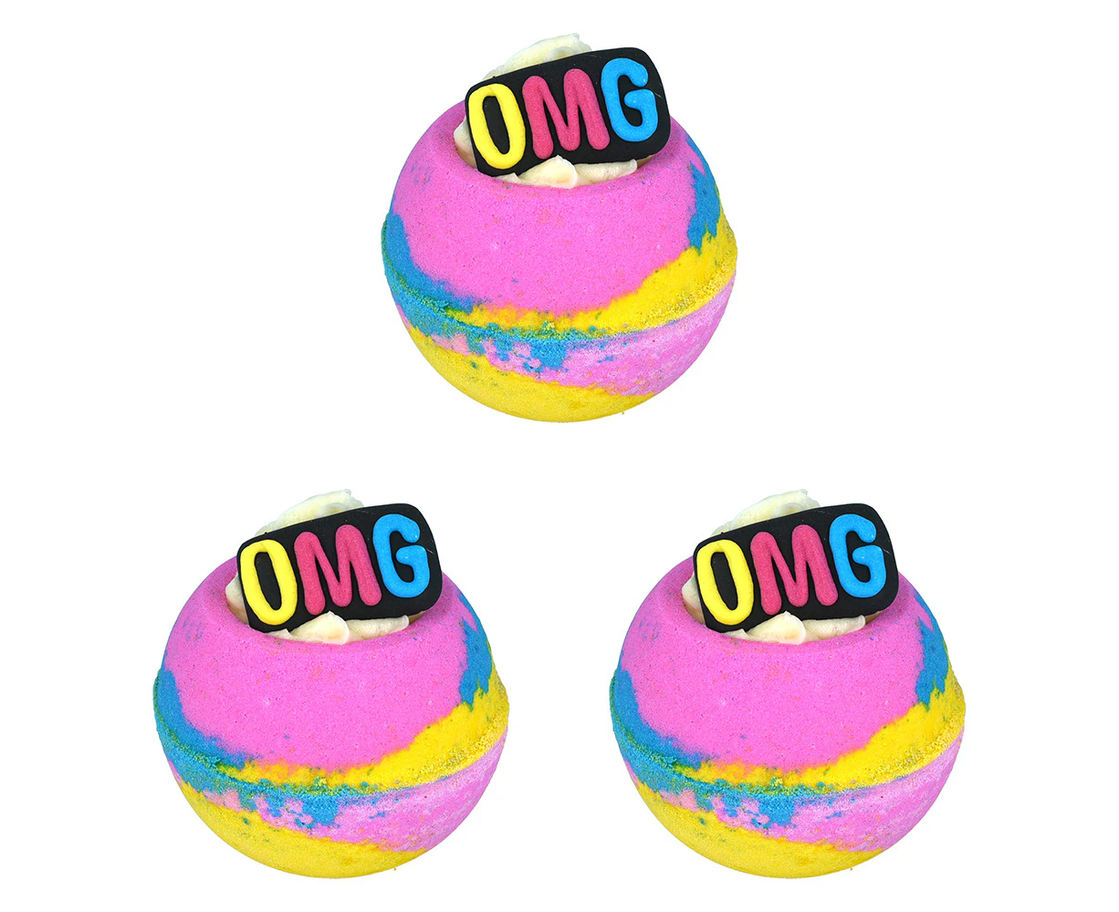 3PK Bomb Cosmetics Bath Blaster Shower Bathtub Fizzer/Bathbomb Bubble Soap OMG