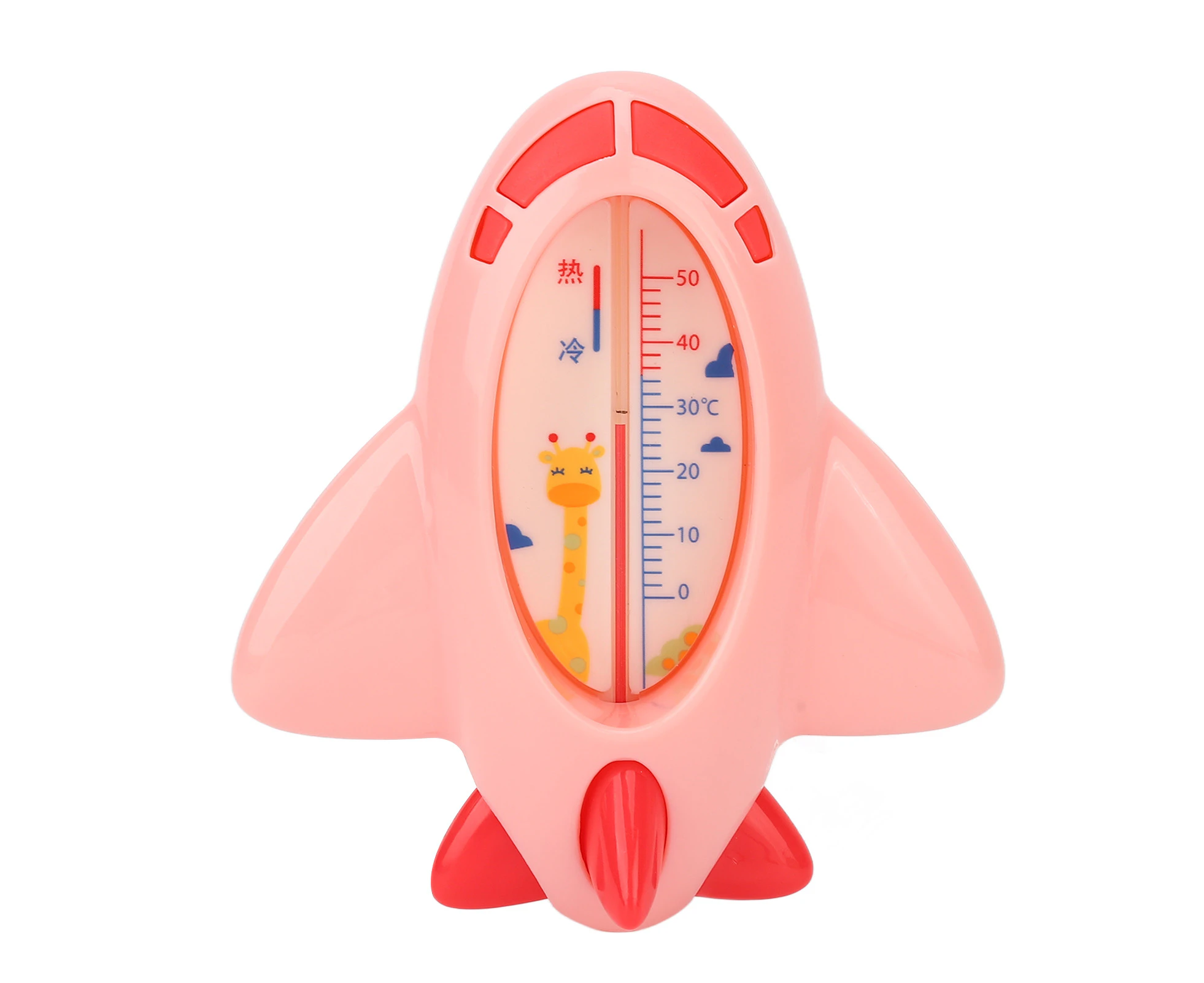 Baby Bath Thermometer Accurate Fast Measurement Semi Wrapped Design Airplane Shape Cute Thermometer For Home Toys Pink