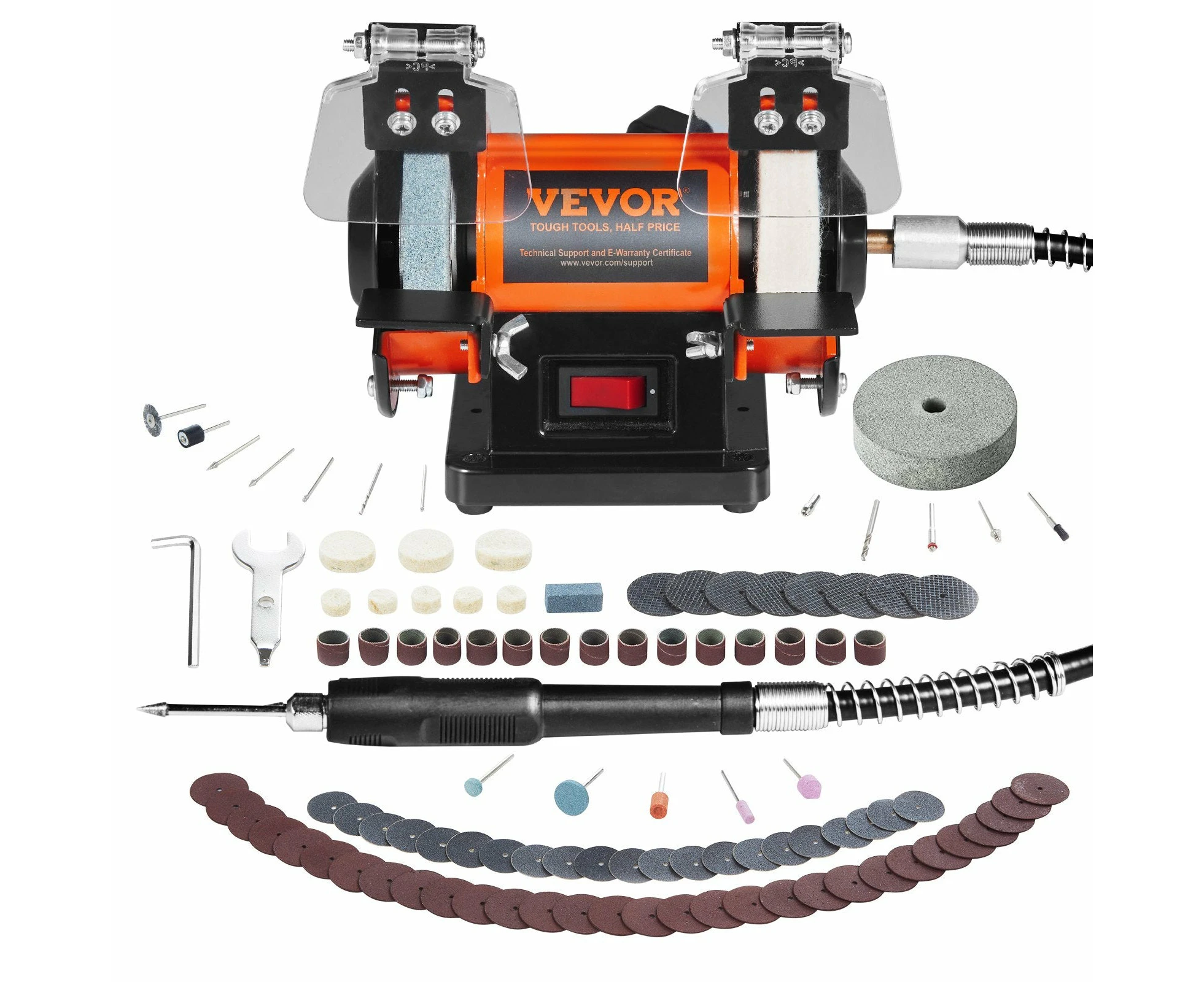 VEVOR Jewelry Polisher, Adjustable Variable Speed Bench Grinder Polishing & Buffing