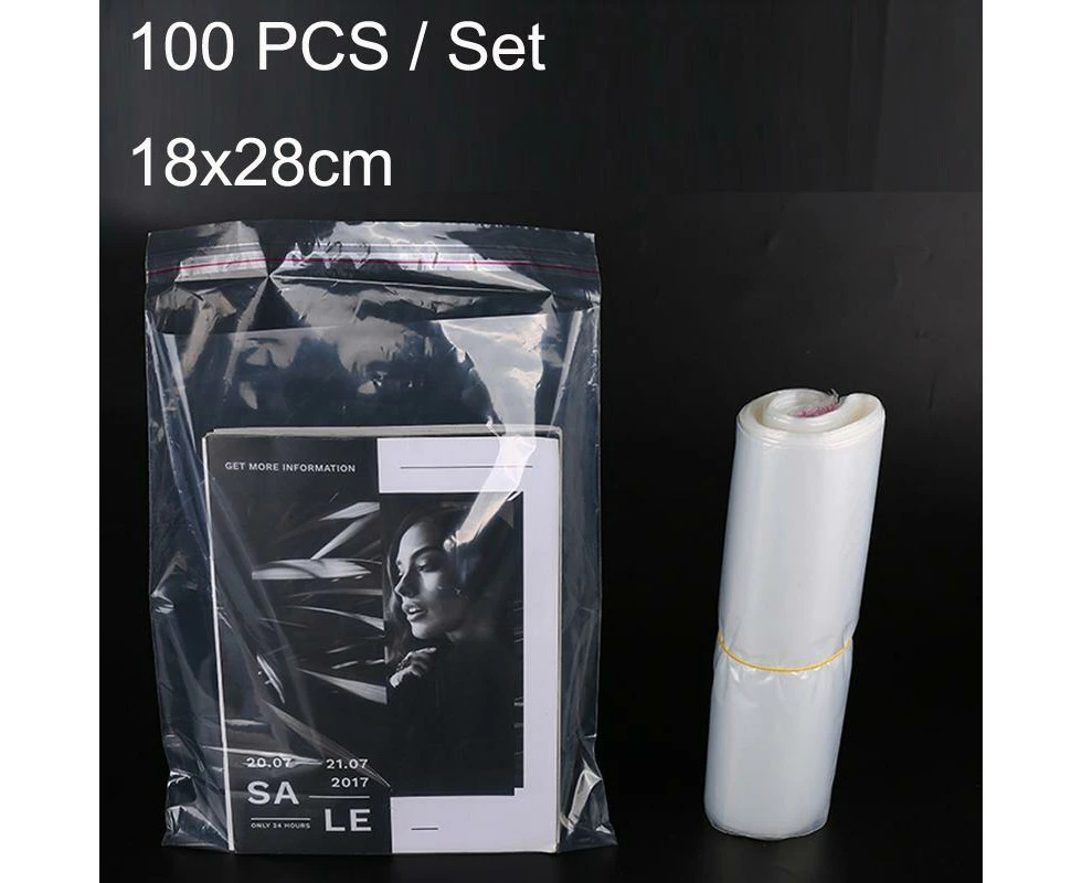 100 PCS / Set PE Clothing Packaging Bag Transparent Self-Stick Bag Jewelry Plastic Sealed Bag