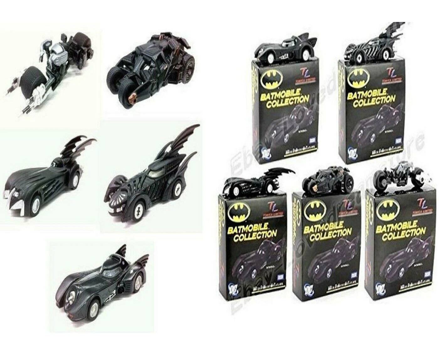 Takara Tomy Batman Batmobile Collection Set of 5 Cars Ages 3+ Car Boys Play Gift