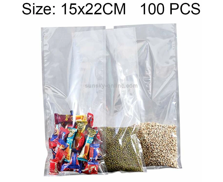 100 PCS Food Vacuum Packaging Transparent Plastic Bag Nylon Fresh-keeping Bag