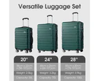 ZUNI 3PCS Luggage Suitcase Trolley Set Travel TSA Lock Storage Hard Case Green