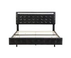 Levede  Floating Bed Frame Double with Headboard LED Lights Mattress Base