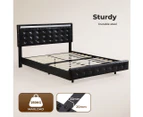 Levede  Floating Bed Frame Double with Headboard LED Lights Mattress Base