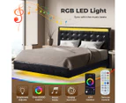 Levede  Floating Bed Frame Double with Headboard LED Lights Mattress Base