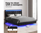 Levede  Floating Bed Frame Double with Headboard LED Lights Mattress Base