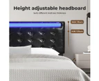 Levede  Floating Bed Frame Double with Headboard LED Lights Mattress Base