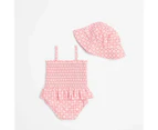 Target Baby Swimsuit with Hat Set 2 Piece