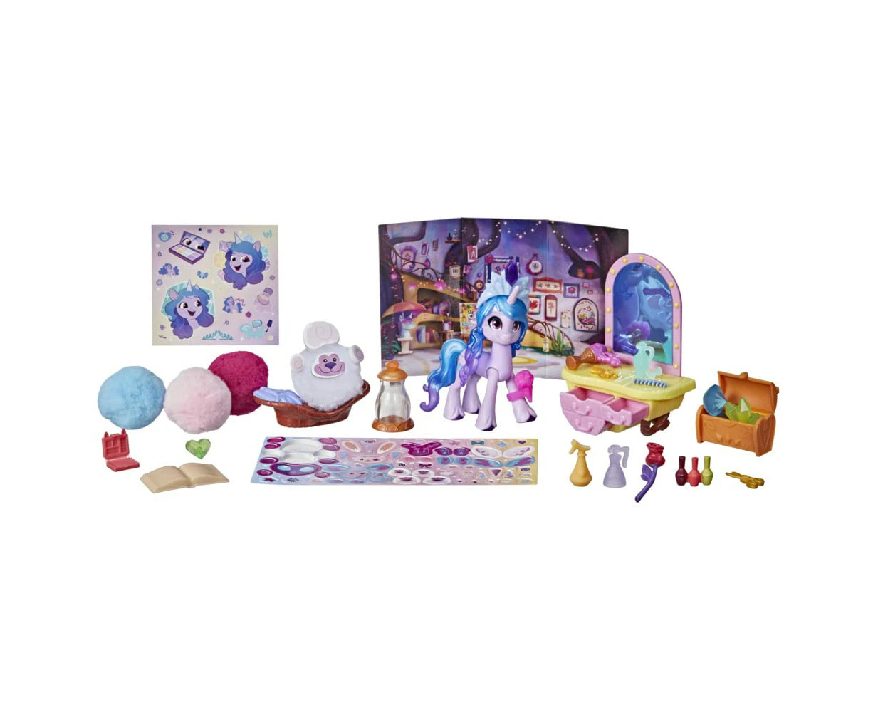 My Little Pony: A New Generation Movie Story Scenes Critter Creation Izzy Moonbow Toy with 25 Accessories | Customizable Play for Kids Christmas Present