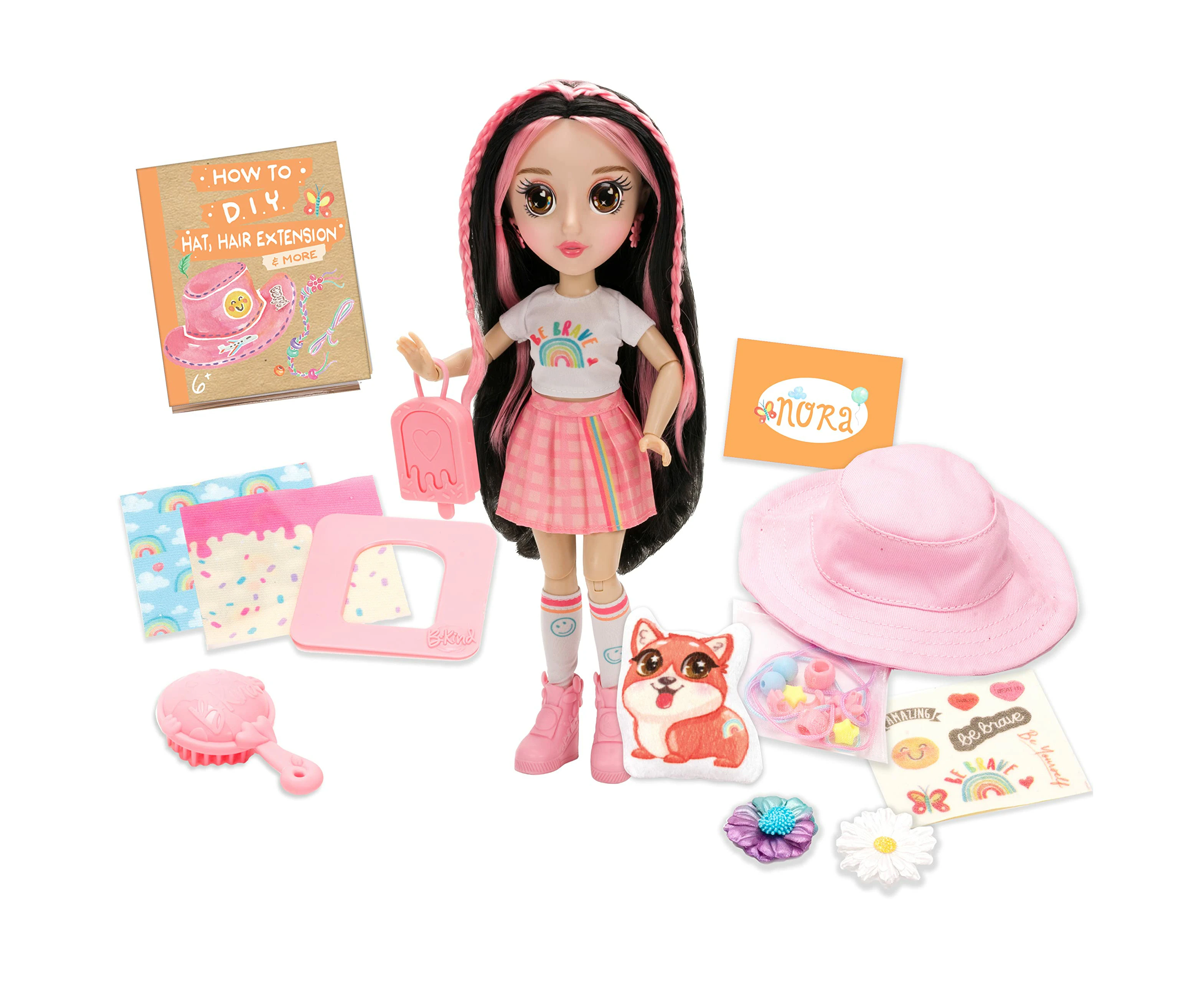 B-KIND ECO DOLLS B-KIND: NORA ECO-FRIENDLY FASHION DOLL WITH CRAFT PLAY,255713003 - Toy for Kids - Perfect Gift for children