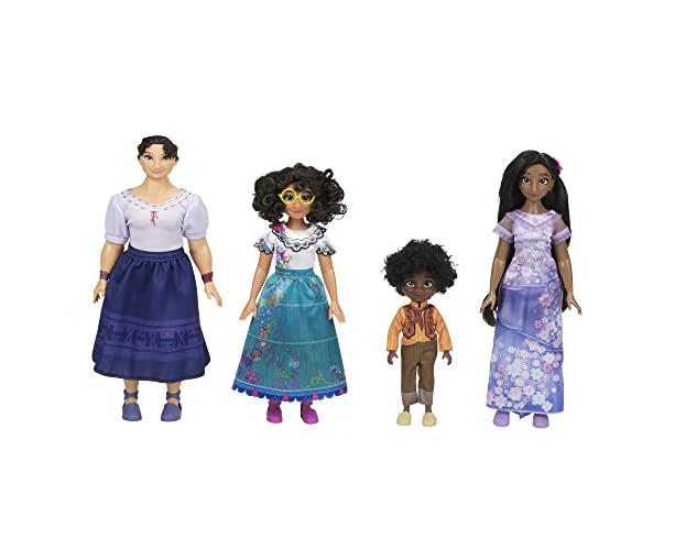 Disney Encanto 219624 Encanto Madrigal Mode-Puppen Geschenkset 4er, bewegliche Gliedmaßen Disney Doll, Family Pack - Toy for Kids -