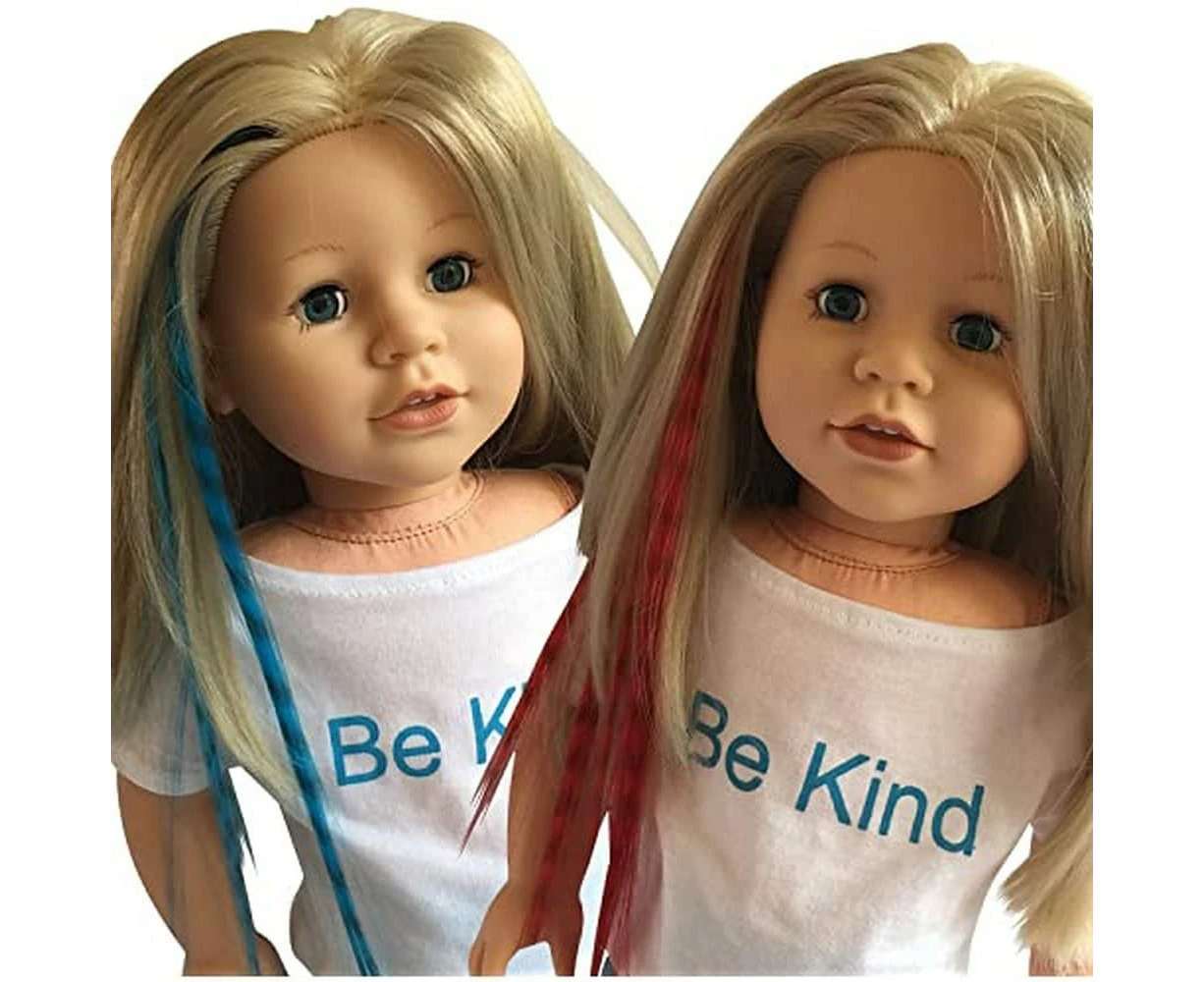 The New York Doll Collection Hair Clip Extensions for 18 inch/ 46 cm Dolls - Doll Wig Piece - Green & Orange - for Girl Doll Accessories