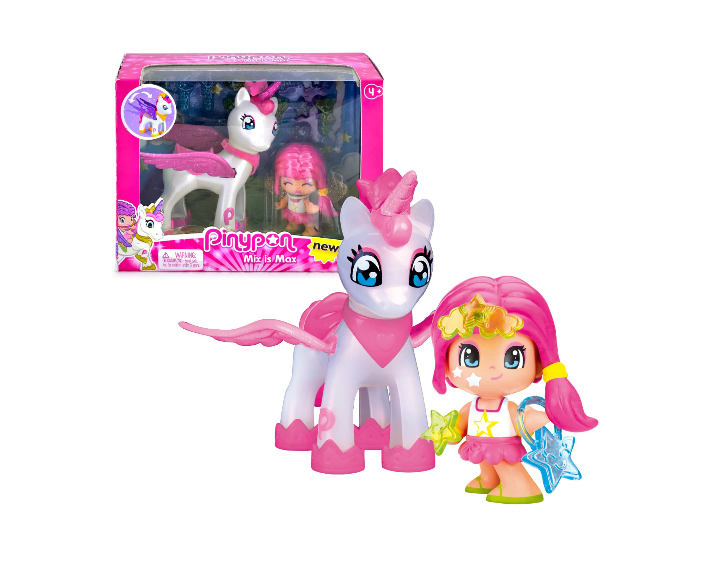 Pinypon Dolls Flying Star and Unicorn Set for Girls with 32 Accessories - Creative Playtime Fun - Dolls for girls - Perfect Christmas Present