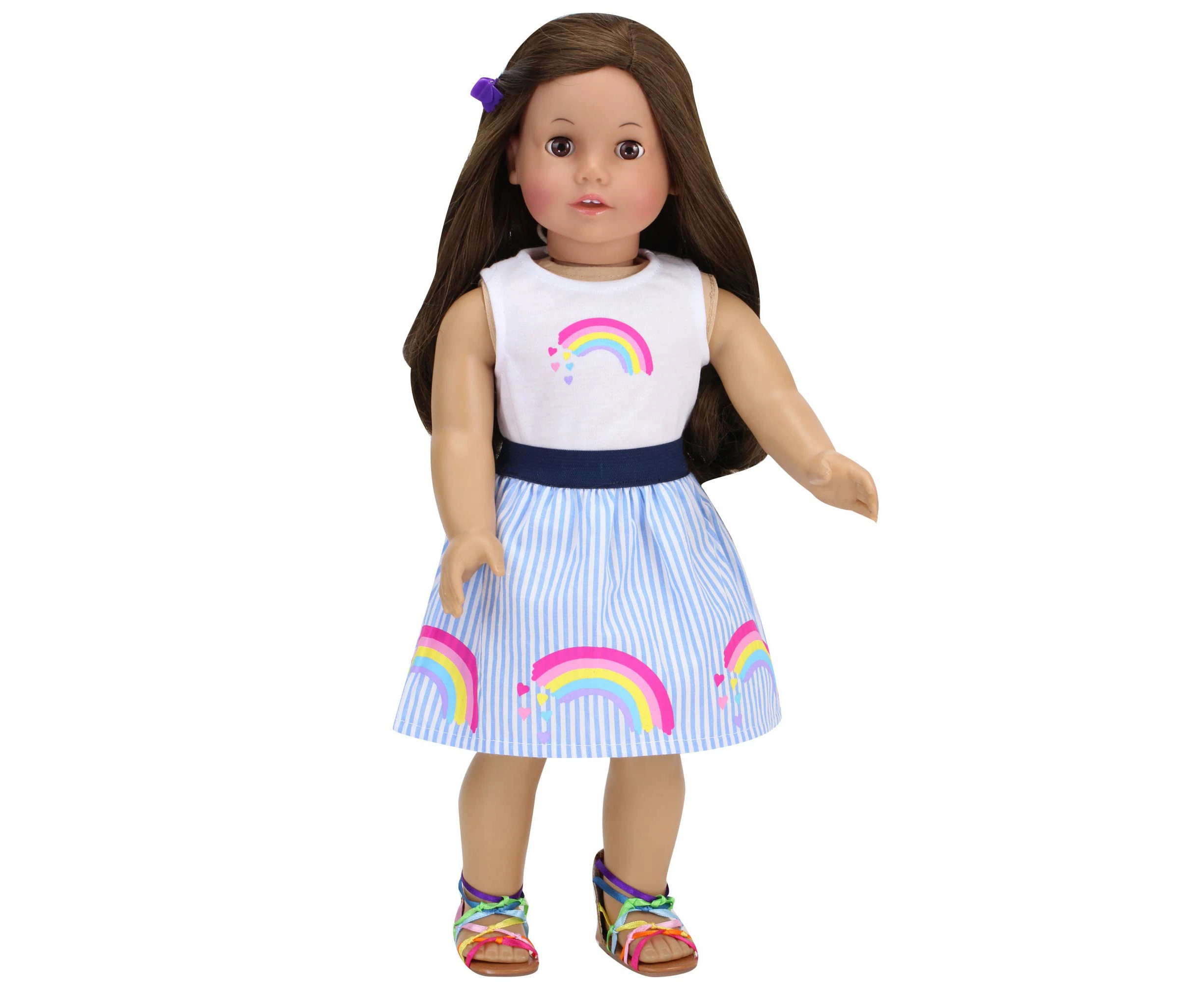 Sophia's 2 Piece Baby Dolls Clothes Set, Includes Rainbow Top and Striped Skirt Outfit, Dolls Clothing Set, Doll Not Included