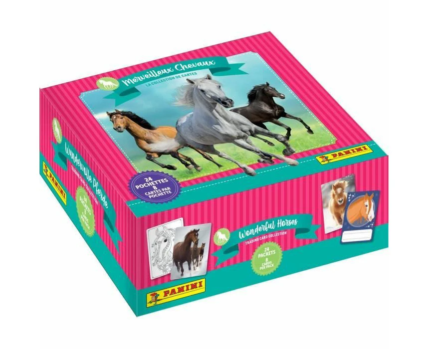 Panini Merveilleux Chevaux Trading Cards Box of 24 Pouches - Wonderful Horses - Trading Card Collection, Perfect Gift for Horse Lovers - Christmas Present