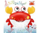 Cross-border popular water-playing crab bubble machine  children&#39;s bathroom bath electric music crab bubble machine Red Crab Bubble Machine [Engli