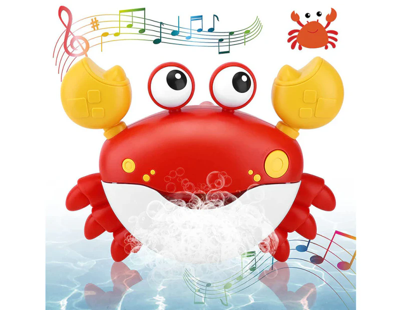 Cross-border popular water-playing crab bubble machine  children&#39;s bathroom bath electric music crab bubble machine Red Crab Bubble Machine [Engli