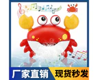 Cross-border popular water-playing crab bubble machine  children&#39;s bathroom bath electric music crab bubble machine Red Crab Bubble Machine [Engli