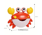 Cross-border popular water-playing crab bubble machine  children&#39;s bathroom bath electric music crab bubble machine Red Crab Bubble Machine [Engli