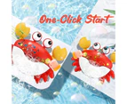 Cross-border popular water-playing crab bubble machine  children&#39;s bathroom bath electric music crab bubble machine Red Crab Bubble Machine [Engli