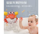 Cross-border popular water-playing crab bubble machine  children&#39;s bathroom bath electric music crab bubble machine Red Crab Bubble Machine [Engli