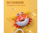 Cross-border popular water-playing crab bubble machine  children&#39;s bathroom bath electric music crab bubble machine Red Crab Bubble Machine [Engli