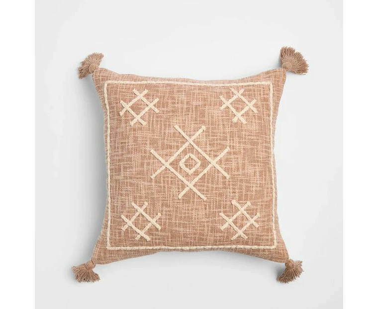 Target Coast Embroidered Cushion - Tan