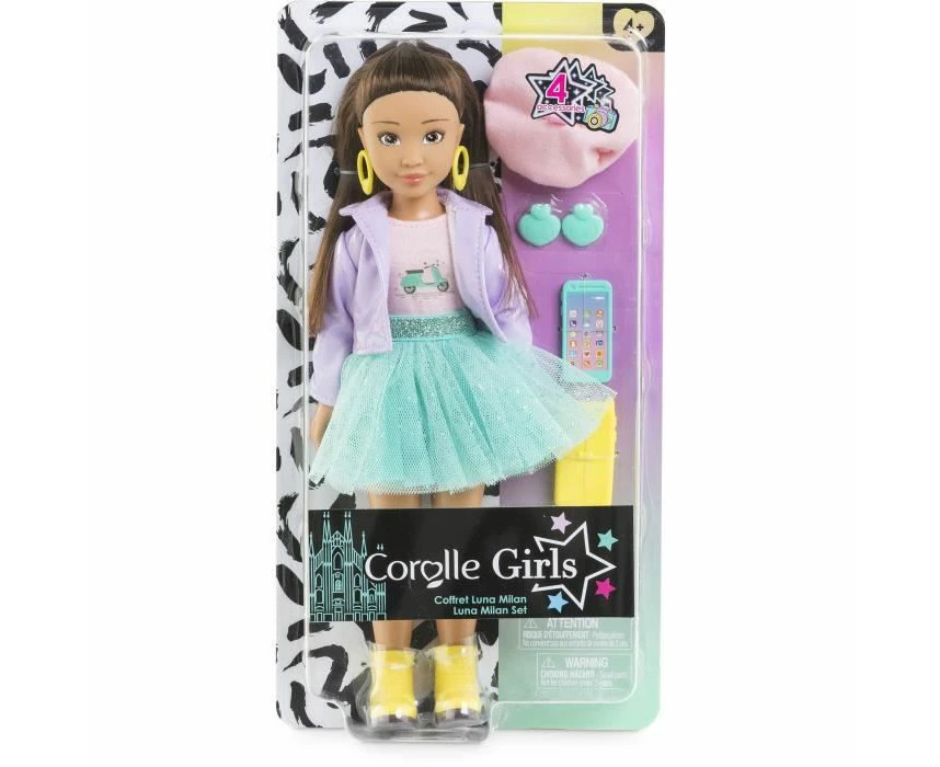 Simba Corolle CG Luna Mailand Fashion Doll - 28cm with Earrings, Smartphone & Hat, Vanilla Fragrance | Perfect Gift for Kids Aged 4+ | Christmas Present