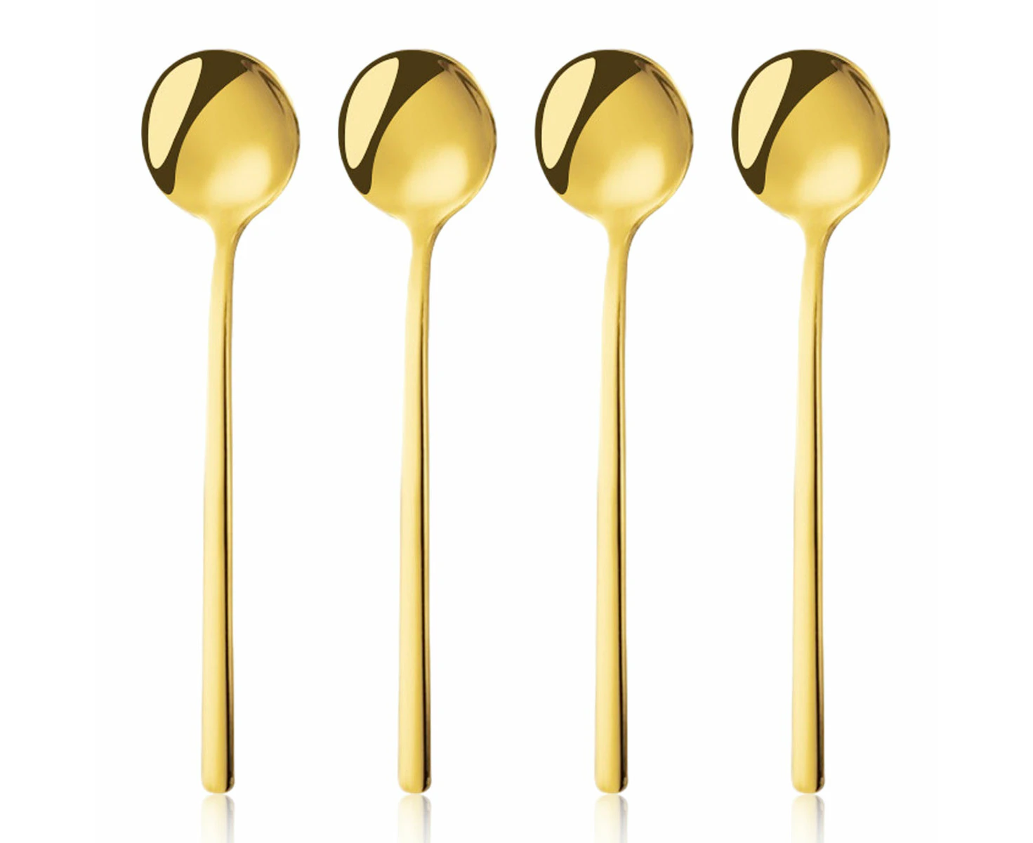 4 PCS Coffee Spoons, Stirring Spoons, Tea Spoons Long Handle, Gold Teaspoons(golden)