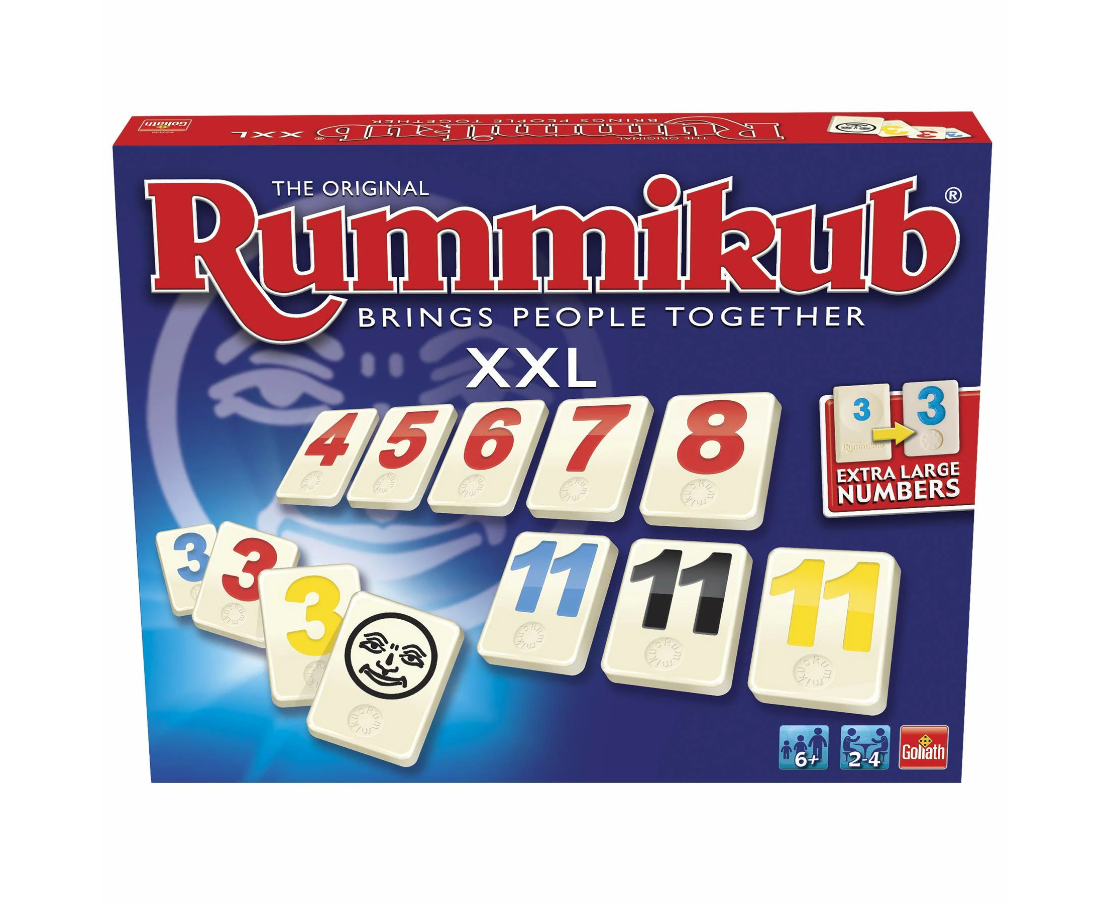 Rummikub XXL Travel Game - The Classic Family Strategy Game with Easy-to-Read Tiles for 2-4 Players, Perfect for All Ages - Christmas Present