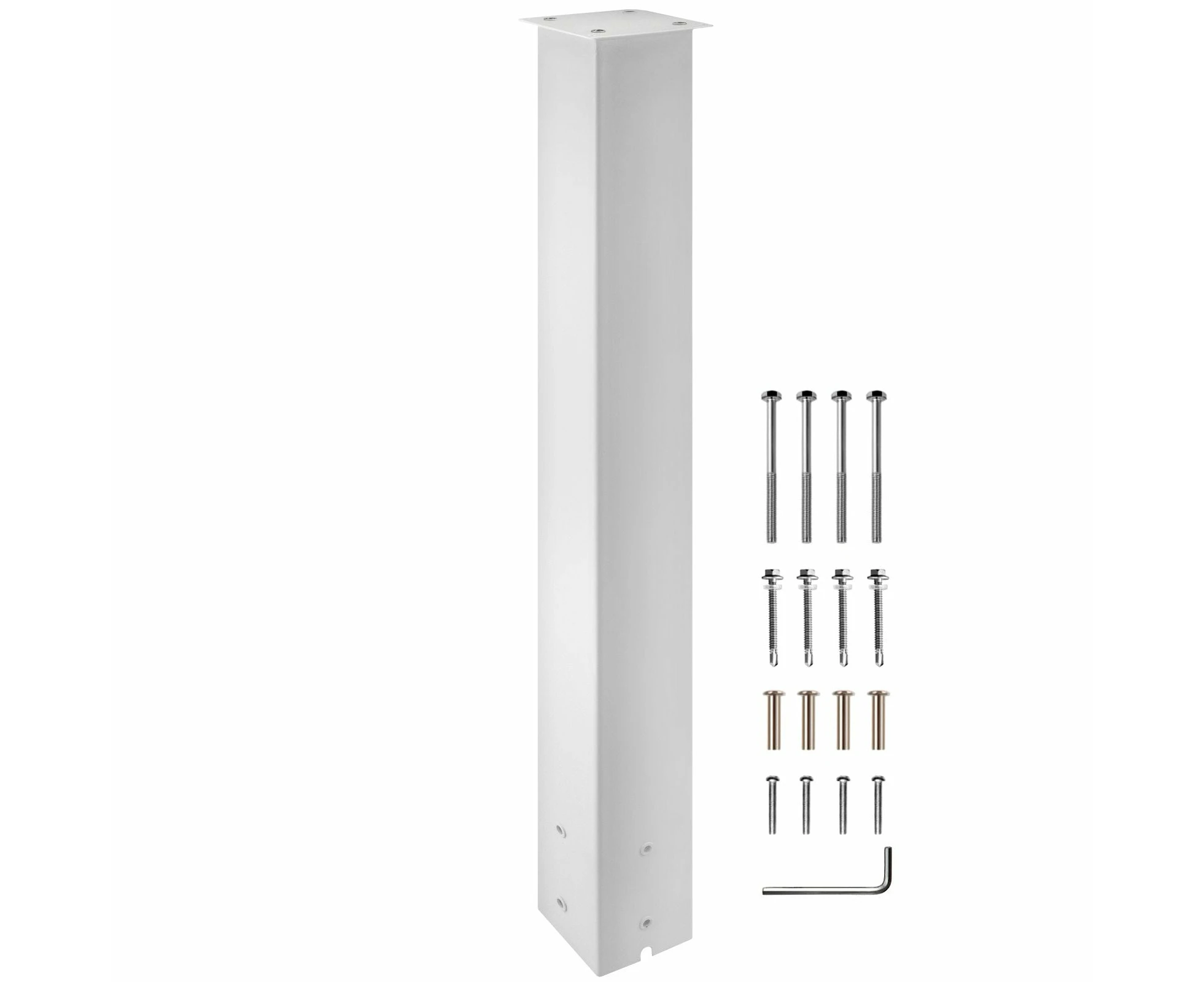 VEVOR Mailbox Post, 43\" High Mailbox Stand, White Powder-Coated Mail Box Post Kit,