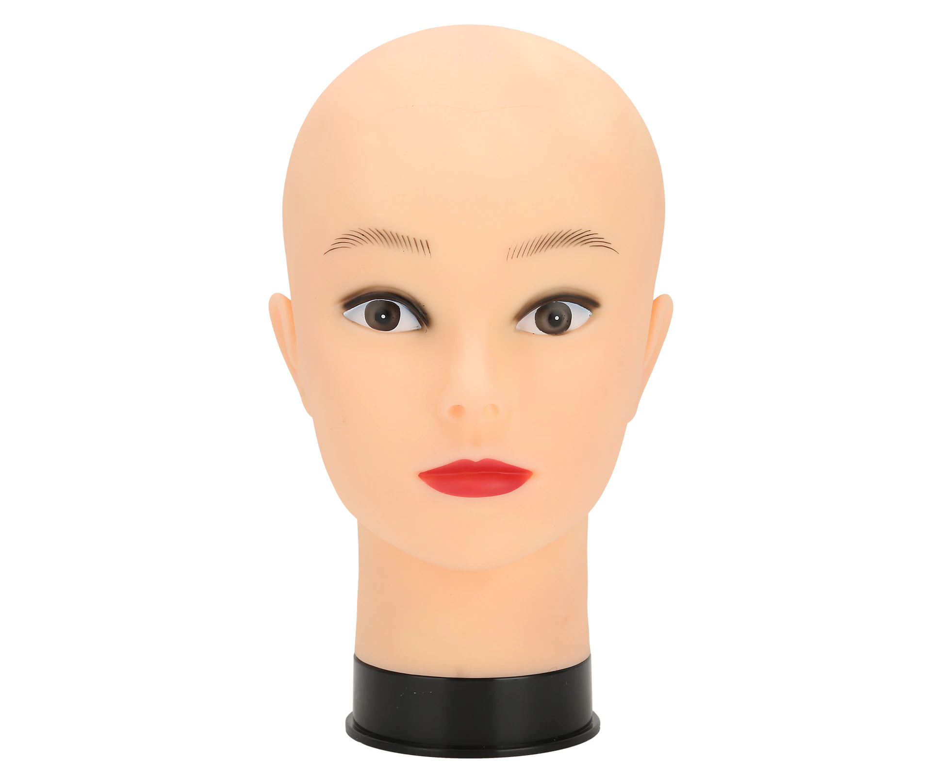 Bald Mannequin Head Makeup Training Practice Hat Wig Display Mannequin Head (Black Base)