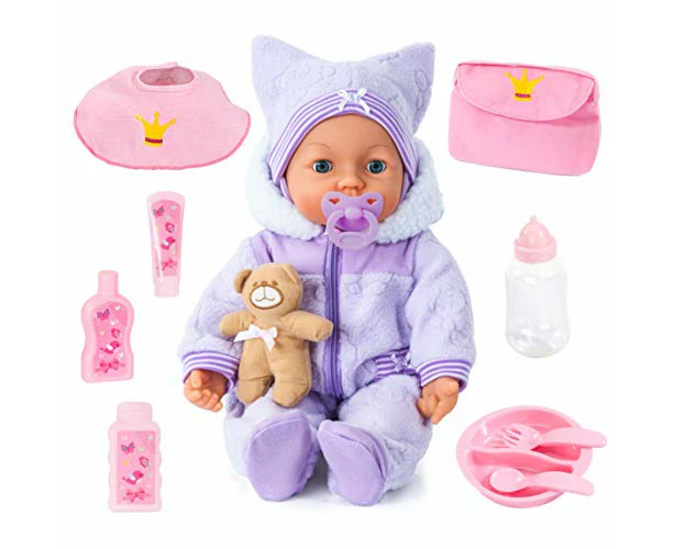 Bayer Design 94694AA Interactive Doll Piccolina Magic Eyes moves mouth, blinking eyes, sounds, accessory - Toy for Kids - Perfect Gift for children