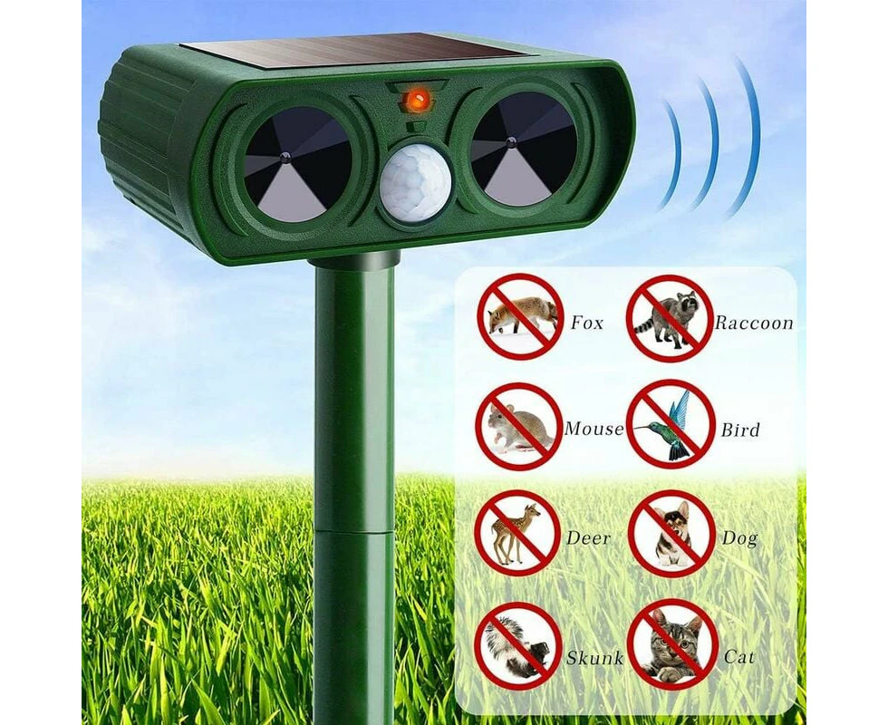 Ultrasonic Cat Repellent Solar Cat Repellent Outdoor Adjustable Sensitivity and Frequency Ultrasound Cat to Repel Pests Garden Protector