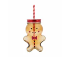 Gingerbread Drink Jar and Straw - Anko