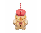 Gingerbread Drink Jar and Straw - Anko