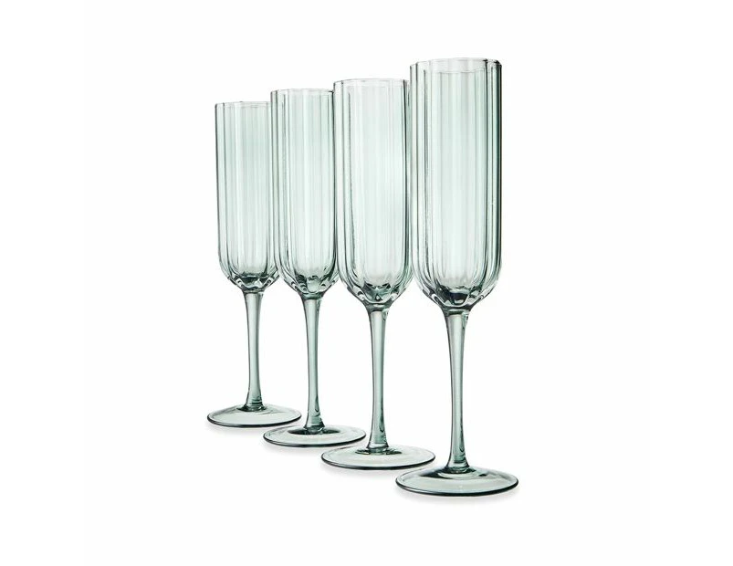 4 Ruffle Flute Glasses - Anko