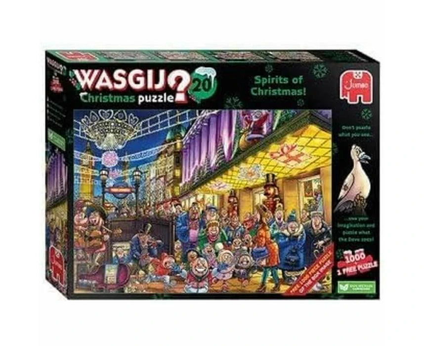 Celebrate the Holidays with Wasgij Christmas 20 - Spirits of Christmas - 2 x 1000 Piece Jigsaw Puzzles - Brain Teaser- Perfect Christmas Present