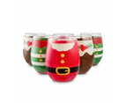 6 Christmas Stemless Glasses - Anko