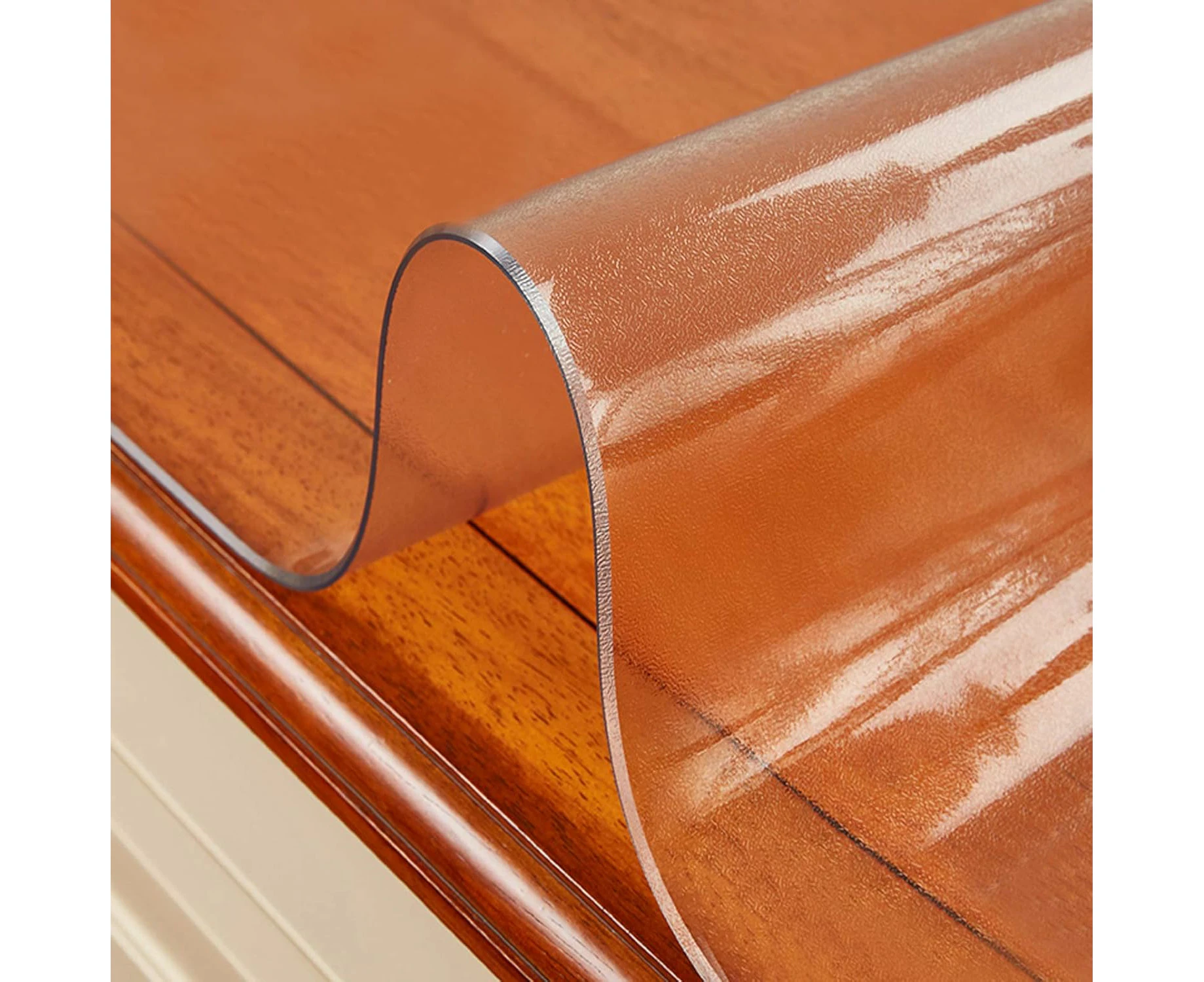 Soft Glass Rectangle Table Protector, Transparent PVC Napkin, Waterproof/Anti-Oil, for Coffee Table/Desk/Floor, 90x160cm