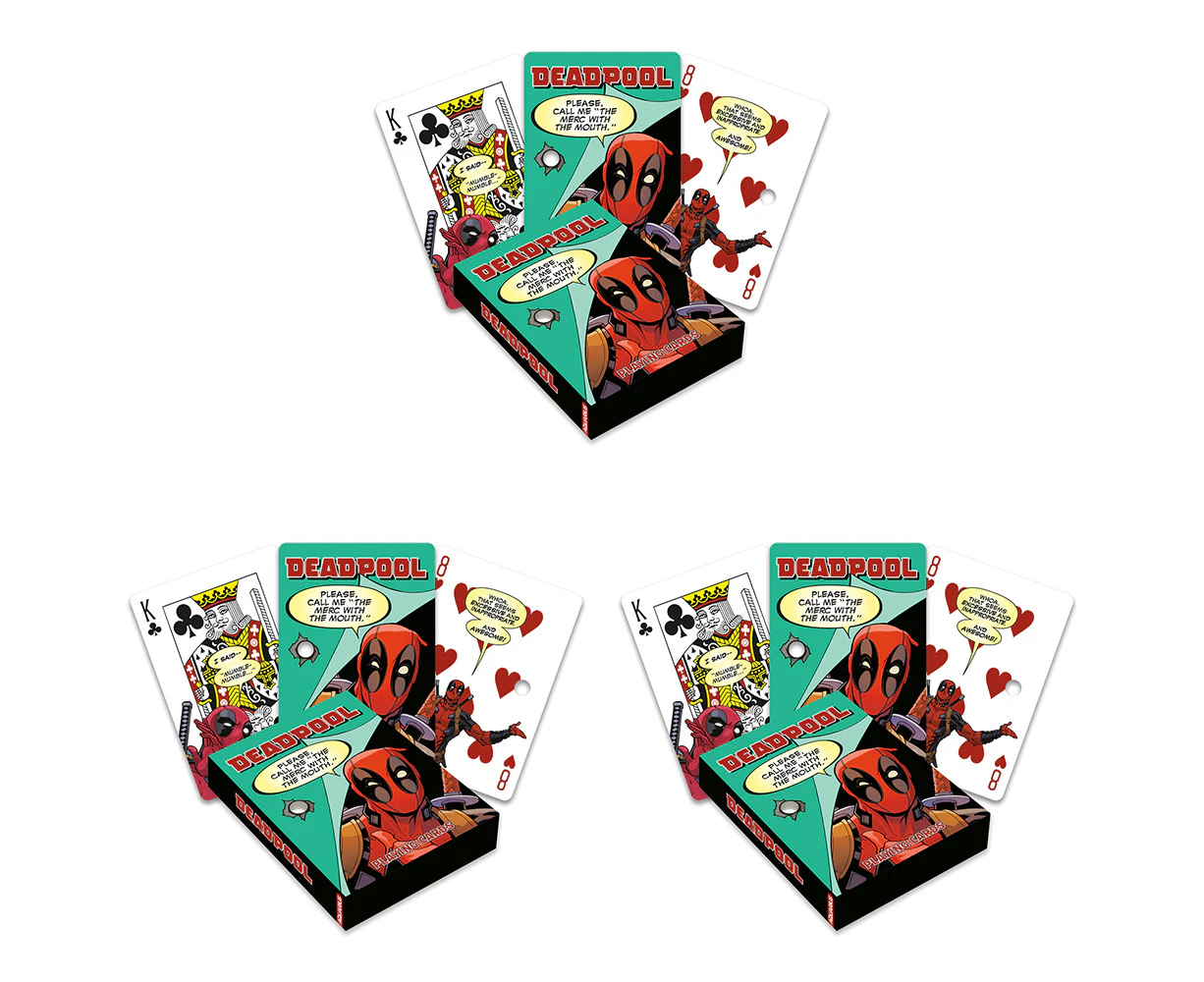 3PK Aquarius Deadpool Qoutes Playing Cards Poker Family Game Party Gaming Deck