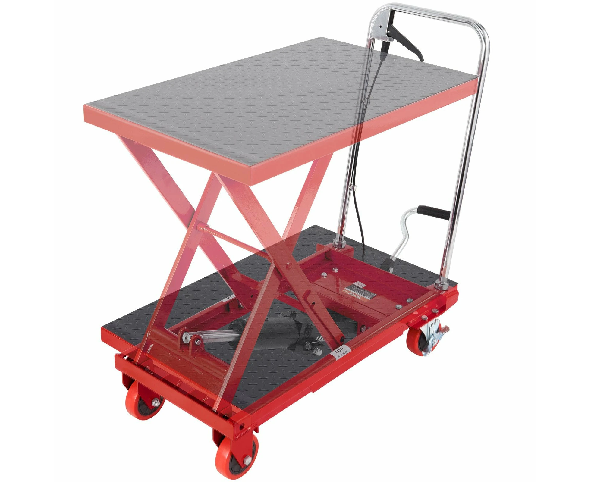 VEVOR Hydraulic Lift Table Cart, 500lbs Capacity 28.5" Lifting Height, Manual Single