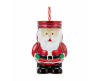 Santa Drink Jar and Straw - Anko