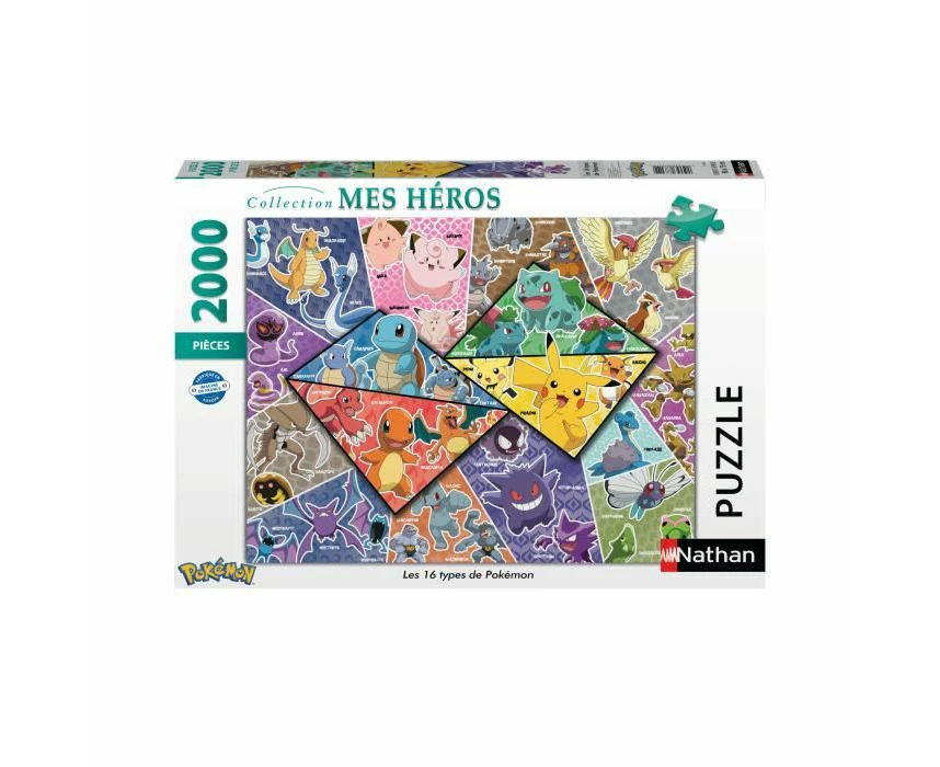 Nathan 4005556873142 Puzzle 2000 Pieces - Stunning Pokémon Art - Perfect Mind Game for Kids - Mind Game for Kids - Ideal Christmas Present