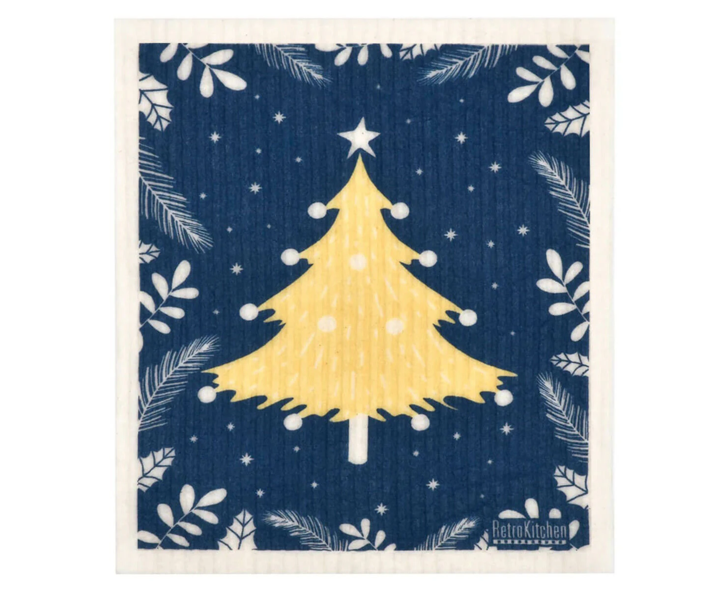 Retro Kitchen Biodegradable Swedish Dish Cloth - Christmas Tree Blue - Retro Kitchen