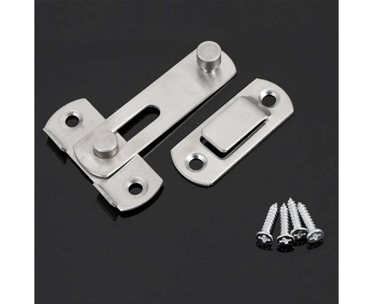 Sliding Door Lock Hasp Latch Heavy Duty Flip Safety Catch Locking Bolt Door Slide Bolt with Screws Stainless Steel Door Bolt 4Pcs-