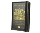 AntiTheft Waterproof British Passport Cover - Multicard Traveling Passport Case with Elastic Belt