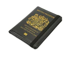 AntiTheft Waterproof British Passport Cover - Multicard Traveling Passport Case with Elastic Belt