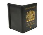 AntiTheft Waterproof British Passport Cover - Multicard Traveling Passport Case with Elastic Belt